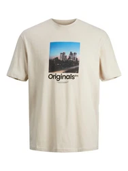 Jack & Jones T-Shirt JORVESTERBRO PHOTO Beige/Khaki
