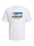 Jack & Jones T-Shirt JORVESTERBRO PHOTO Beige/Orange/Weiß