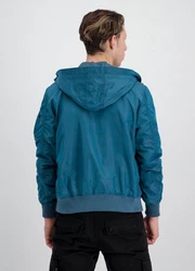 Alpha Industries Bomberjacke MA-1 LW Hooded Blau/Hellblau