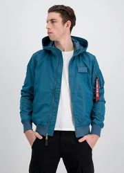 Alpha Industries Bomberjacke MA-1 LW Hooded Blau/Hellblau