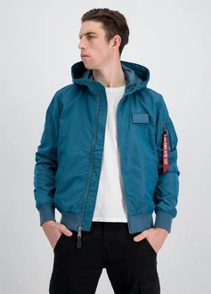 Alpha Industries Bomberjacke MA-1 LW Hooded Blau/Hellblau