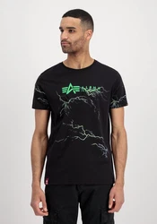 Alpha Industries T-Shirt Lightning AOP Schwarz/Dunkelgrün
