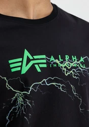 Alpha Industries T-Shirt Lightning AOP Schwarz/Dunkelgrün