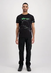 Alpha Industries T-Shirt Lightning AOP Schwarz/Dunkelgrün