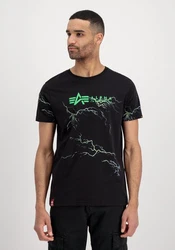 Alpha Industries T-Shirt Lightning AOP Schwarz/Dunkelgrün
