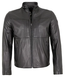 Lederjacke MS-Everest - Herren Lederjacke Lammnappa schwarz