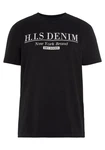 H.I.S T-Shirt schmale Passform Rundhalsausschnitt Schwarz/Dunkelblau/Beige