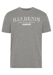 H.I.S T-Shirt schmale Passform Rundhalsausschnitt Hellgrau/Grau/Dunkelgrau/Dunkelgrün