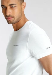 Bruno Banani T-Shirt mit Print Rundhalsausschnitt Weiß/Creme/Grau
