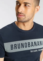 Bruno Banani T-Shirt kurzärmelig schmal geschnitten Rundhalsausschnitt Dunkelblau/Hellblau