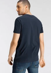 Bruno Banani T-Shirt kurzärmelig schmal geschnitten Rundhalsausschnitt Dunkelblau/Hellblau