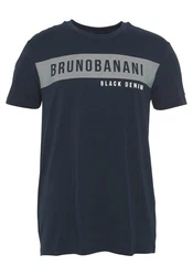 Bruno Banani T-Shirt kurzärmelig schmal geschnitten Rundhalsausschnitt Dunkelblau/Hellblau