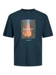 Jack & Jones T-Shirt JORVESTERBRO PHOTO Dunkelblau/Blau