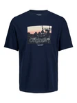 Jack & Jones T-Shirt JORVESTERBRO PHOTO Dunkelblau