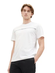TOM TAILOR T-Shirt mit Print Weiß/Creme