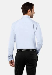 Vincenzo Boretti Businesshemd tailliert Umschlagmanschette Blau/Hellblau