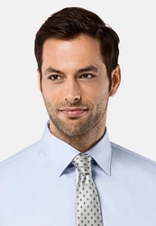 Vincenzo Boretti Businesshemd tailliert Umschlagmanschette Blau/Hellblau
