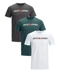 Jack & Jones T-Shirt Stilvolles Shirt mit Printdruck (3er-Pack) Dunkelgrün/Grün/Dunkelrot