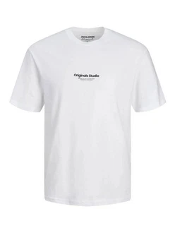 Jack & Jones T-Shirt JORVESTERBRO Weiß/Creme/Grau/Beige Jack & Jones T-Shirt JORVESTERBRO Weiß/Creme/Grau/Beige