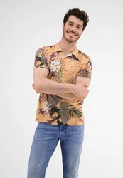 LERROS Poloshirt Hawaii Gelb/Beige/Braun/Mischfarben