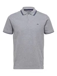 SELECTED HOMME Poloshirt SLHDante SPORT SS POLO NOOS Grau/Hellgrau