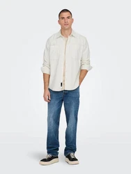 ONLY & SONS Blusenshirt ONSALP RLX 2PKT WASHD CORD LS SHIRT wollwei