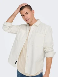 ONLY & SONS Blusenshirt ONSALP RLX 2PKT WASHD CORD LS SHIRT wollwei