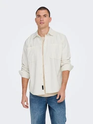 ONLY & SONS Blusenshirt ONSALP RLX 2PKT WASHD CORD LS SHIRT wollwei