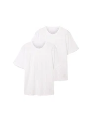 TOM TAILOR T-Shirt Basic im 2er-Pack Weiß