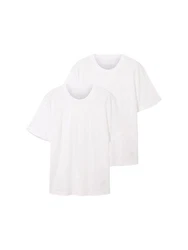 TOM TAILOR T-Shirt Basic im 2er-Pack Weiß