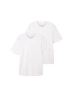 TOM TAILOR T-Shirt Basic im 2er-Pack Weiß