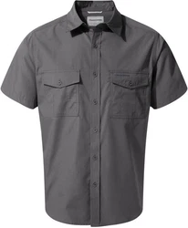 Craghoppers Kurzarmhemd Kiwi Short Sleeved Shirt Herren Dunkelgrau/Hellgrau/Grau