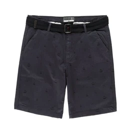 Bermudas Herren Shorts mit maritimen Print - Kurze Hose mit geflochtenem Grtel