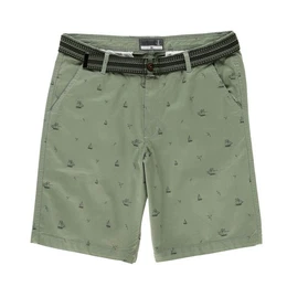 Bermudas Herren Shorts mit maritimen Print - Kurze Hose mit geflochtenem Grtel