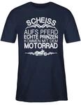 Shirtracer T-Shirt Scheiß aufs Pferd echte Prinzen kommen mit dem Motorrad Rosa/Blau/Hellblau