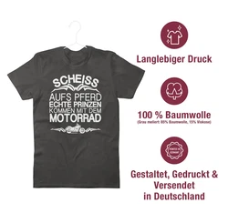 Shirtracer T-Shirt Scheiß aufs Pferd echte Prinzen kommen mit dem Motorrad Rosa/Dunkelgrün