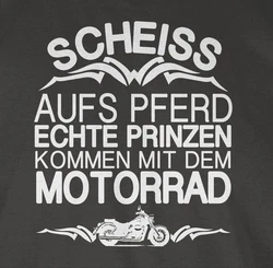 Shirtracer T-Shirt Scheiß aufs Pferd echte Prinzen kommen mit dem Motorrad Rosa/Dunkelgrün