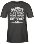 Shirtracer T-Shirt Scheiß aufs Pferd echte Prinzen kommen mit dem Motorrad Rosa/Dunkelgrün