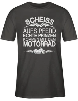 Shirtracer T-Shirt Scheiß aufs Pferd echte Prinzen kommen mit dem Motorrad Rosa/Dunkelgrün
