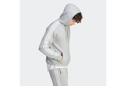 adidas Sportswear Kapuzensweatshirt ESSENTIALS 3STREIFEN HOODIE Grau/Hellgrau/Silber