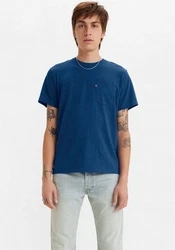 Levi's T-Shirt CLASSIC POCKET TEE Dunkelblau/Blau/Hellblau