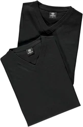 LERROS T-Shirt V-NECK 2003115 Schwarz/Dunkelgrau