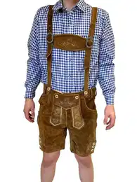 Trachtenlederhose Herren Lederhose Tracht Kurz mit Hosentrgern