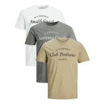 Jack & Jones T-Shirt INFINITY Multipack Khaki/Grau/Dunkelgrün/Braun