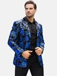 Allthemen Sakko Herren 2 Knöpfe Blazer Blau/Dunkelblau