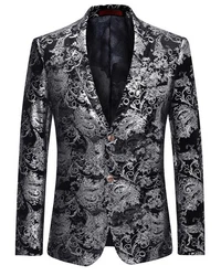 Allthemen Sakko Herren 2 Knöpfe Blazer Dunkelblau/Schwarz/Dunkelgrau/Grau