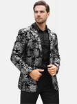 Allthemen Sakko Herren 2 Knöpfe Blazer Dunkelblau/Schwarz/Dunkelgrau/Grau