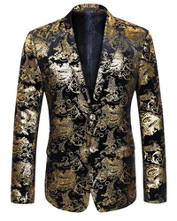 Allthemen Sakko Herren 2 Knöpfe Blazer Beige/Gold/Schwarz/Braun/Dunkelblau