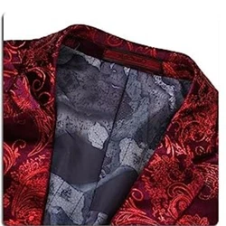 Allthemen Sakko Herren 2 Knöpfe Blazer Rot/Dunkelrot/Rosa