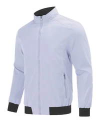 Allthemen Bomberjacke mit Stehkragen Grau/Blau/Hellblau